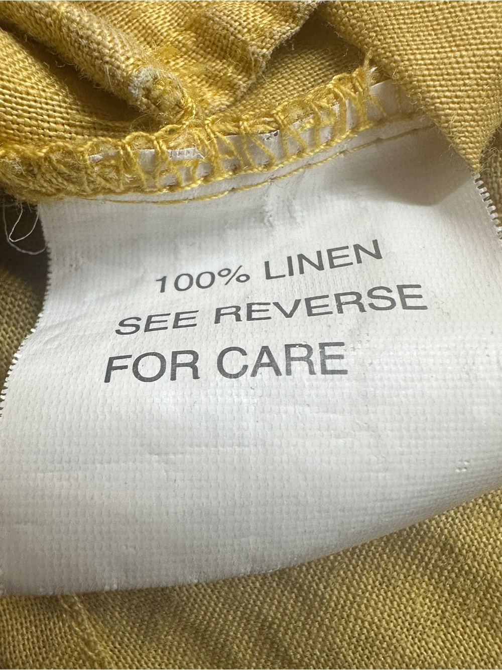 Cleopatra Linen Sleeveless Blouse Button Front XL Yellow Lagenlook Boho Festival - Picture 9 of 13
